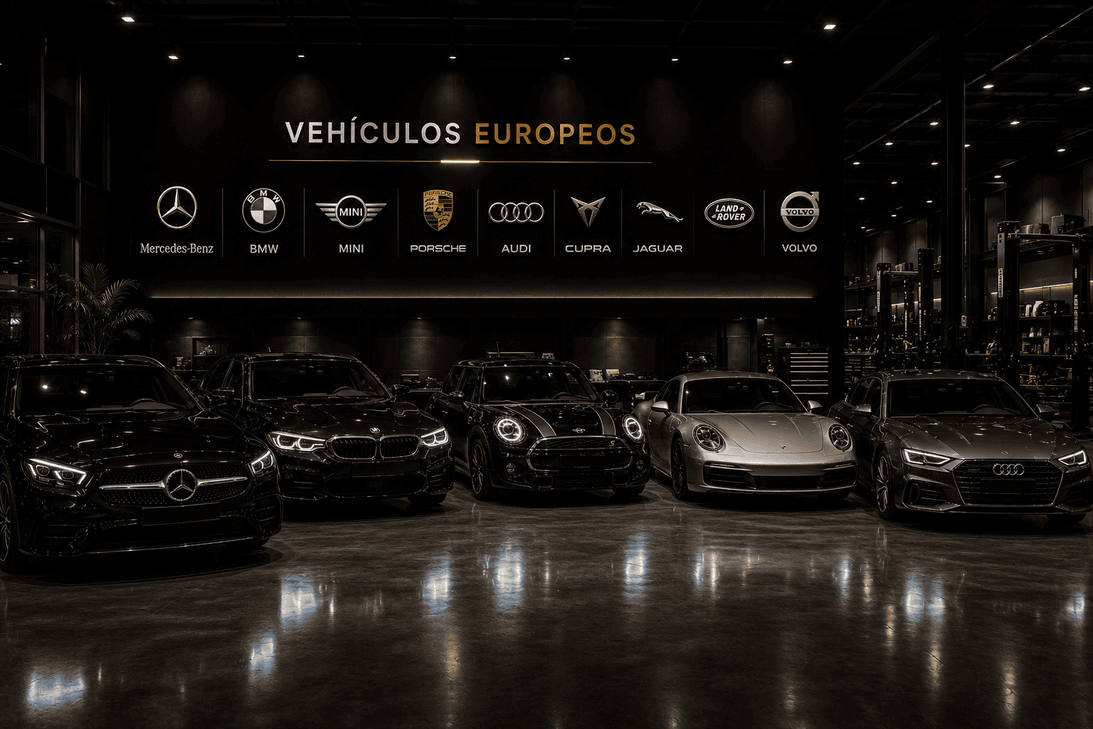 Taller especializado en vehículos europeos Mercedes-Benz BMW Porsche Audi MINI CUPRA Jaguar Land Rover y Volvo en Bogotá y La Calera.